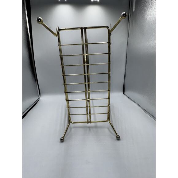 MCM Gold Tone Metal Magazine Rack - 15” H X 16 L X 9” W (approximately) - Picture 4 of 16